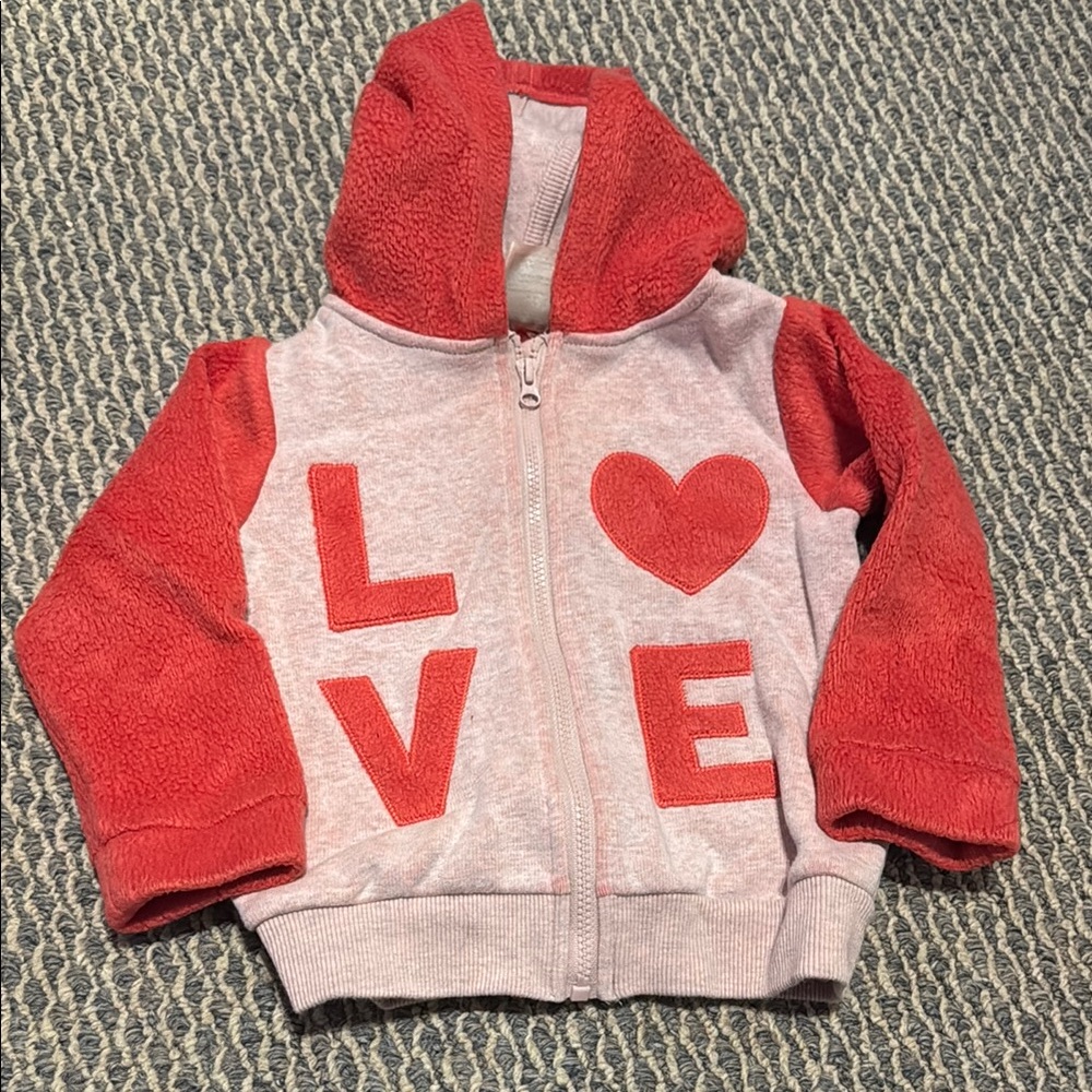 First Impressions Red and Pink Love Hoodie Sweatshirt